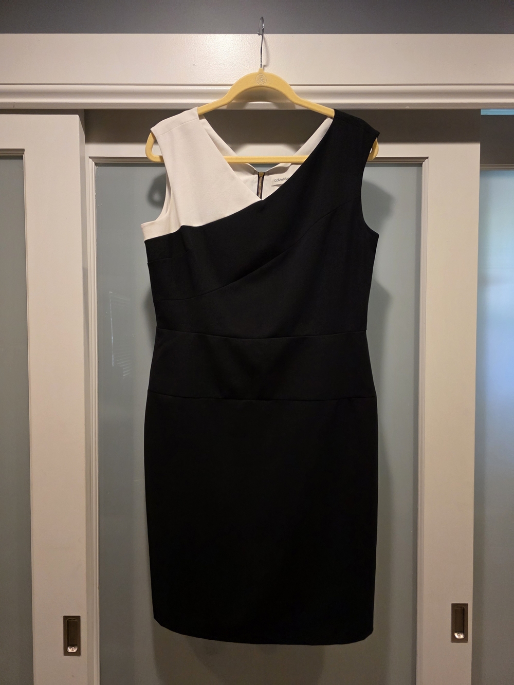 Calvin Klein Black and White Sheath Dress